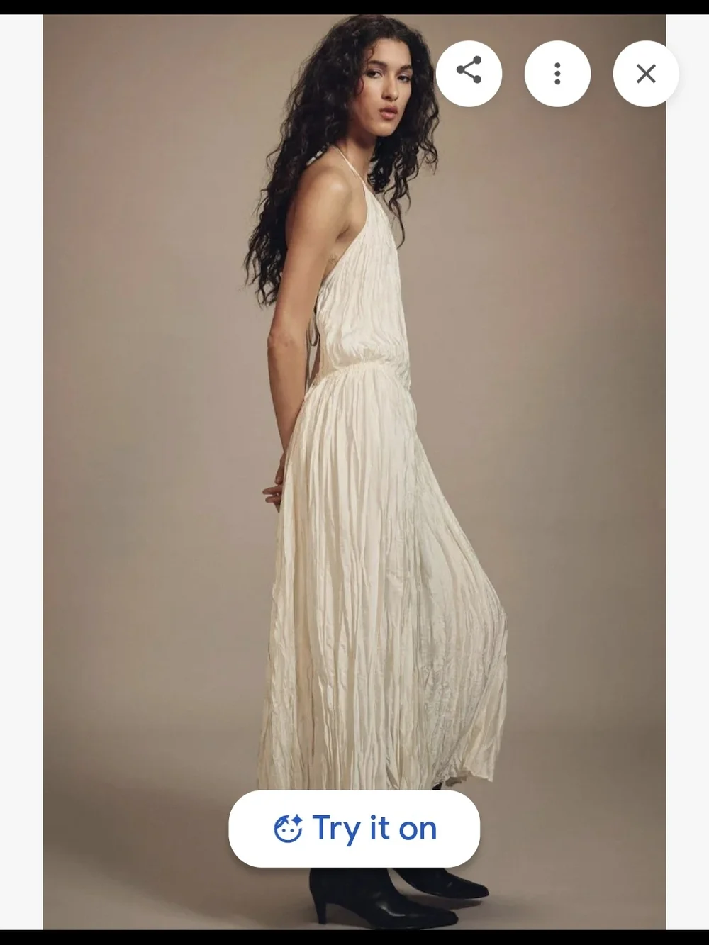 Zara Pleated Halter Dress S $100 - Picture 6 of 12
